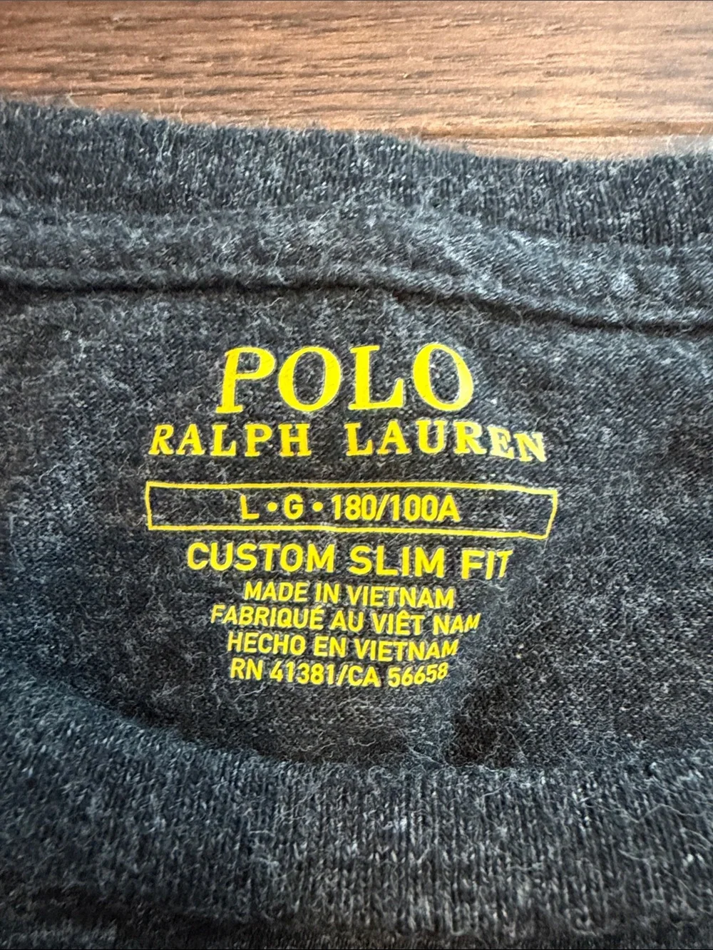 Polo by Ralph Lauren Charcoal Crewneck Custom Slim Fit Large - C54-053